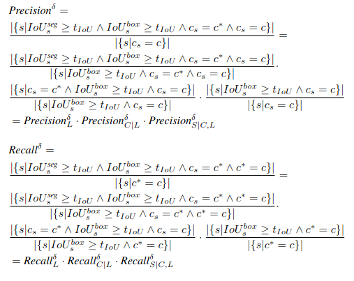 decompose AP metric for instance segmentation